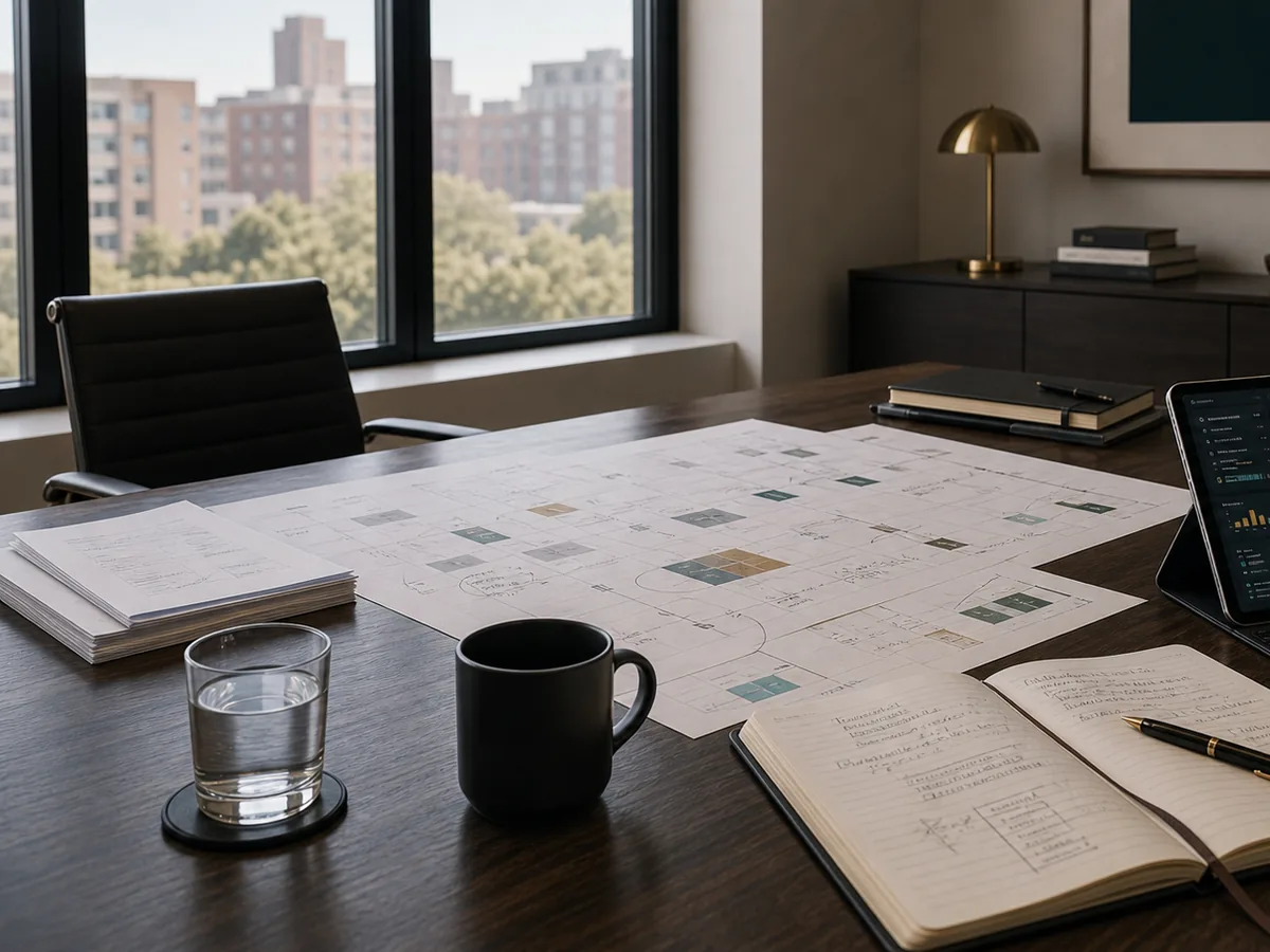 Operating evidence, notes, and dashboard materials arranged for review